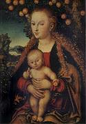 Lucas Cranach the Elder THe Virgin and Child under the Apple-tree oil painting reproduction